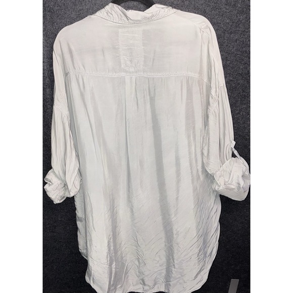 Pete & Greta Grey Shirt XS Extra Small Long Sleeve Rolled Up Button Top Cupra - Picture 6 of 9